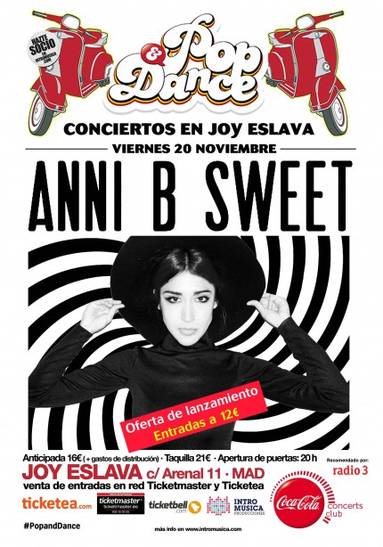 No te pierdas a Anni B Sweet el 20 de Noviembre en Madrid
