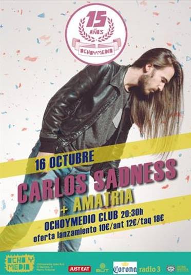 Carlos Sadness en concierto el 16 de Octubre en Madrid