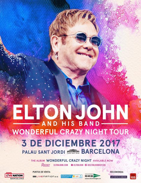El ‘Wonderful Crazy Night Tour’ de Elton John pasará por Barcelona en diciembre