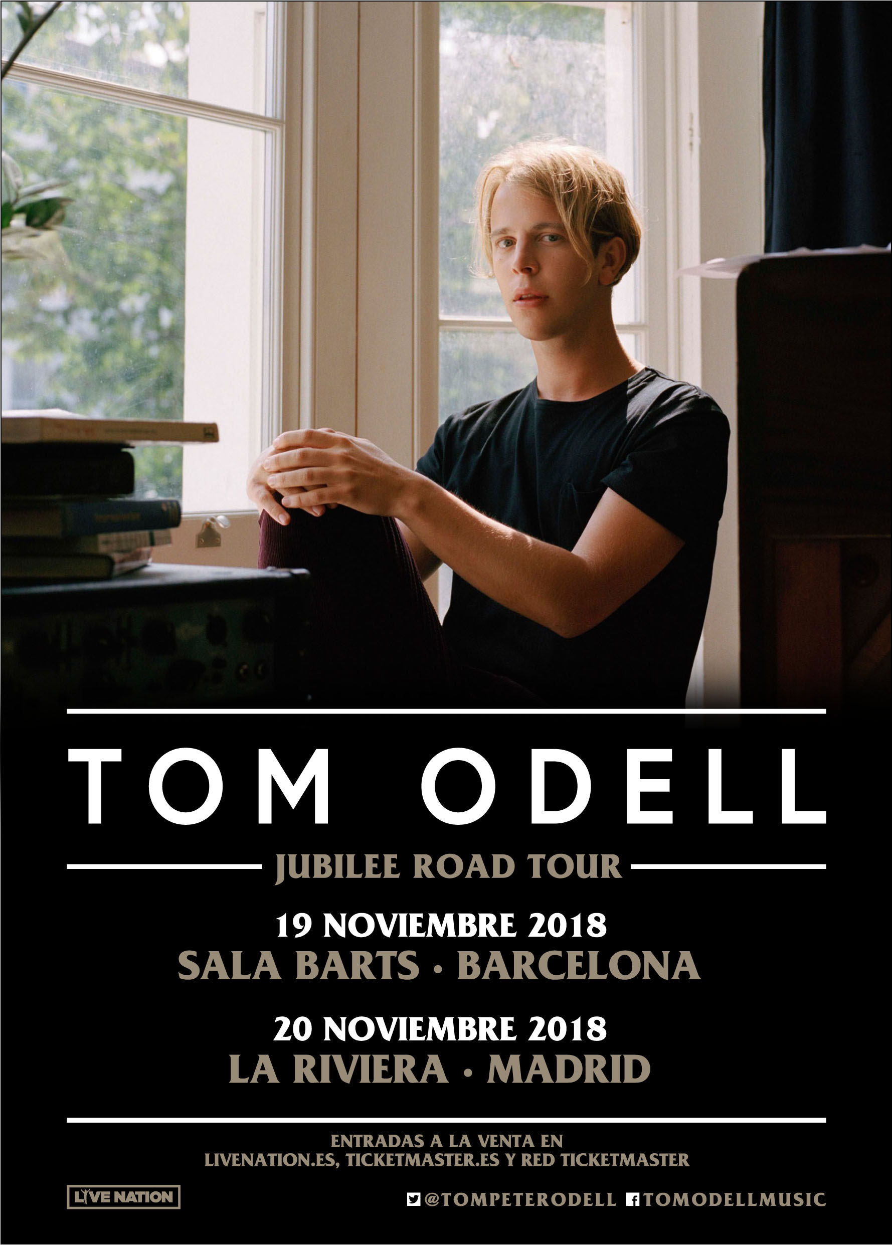 Tom Odell regresa a Barcelona y Madrid en noviembre con su Jubilee Road Tour