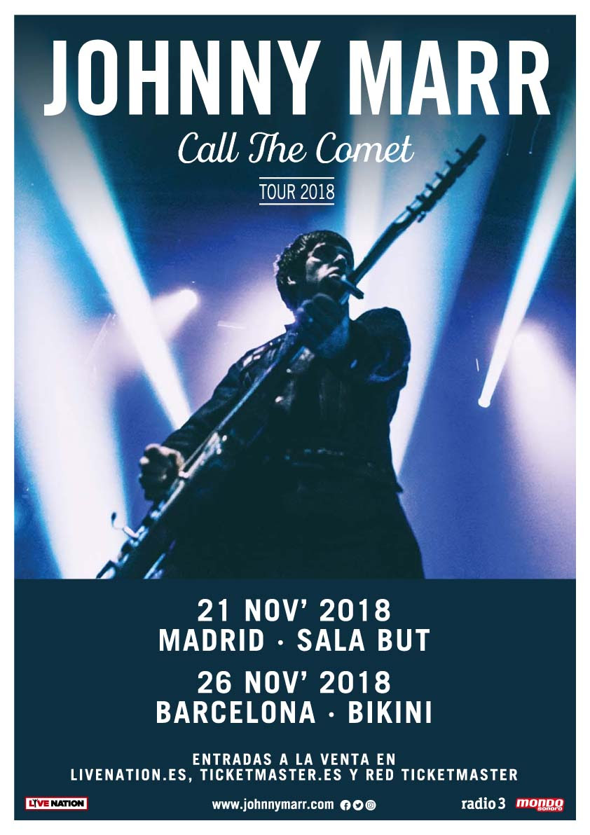 La gira ‘Call The Comet’ de Johnny Marr pasará por Madrid y Barcelona en noviembre