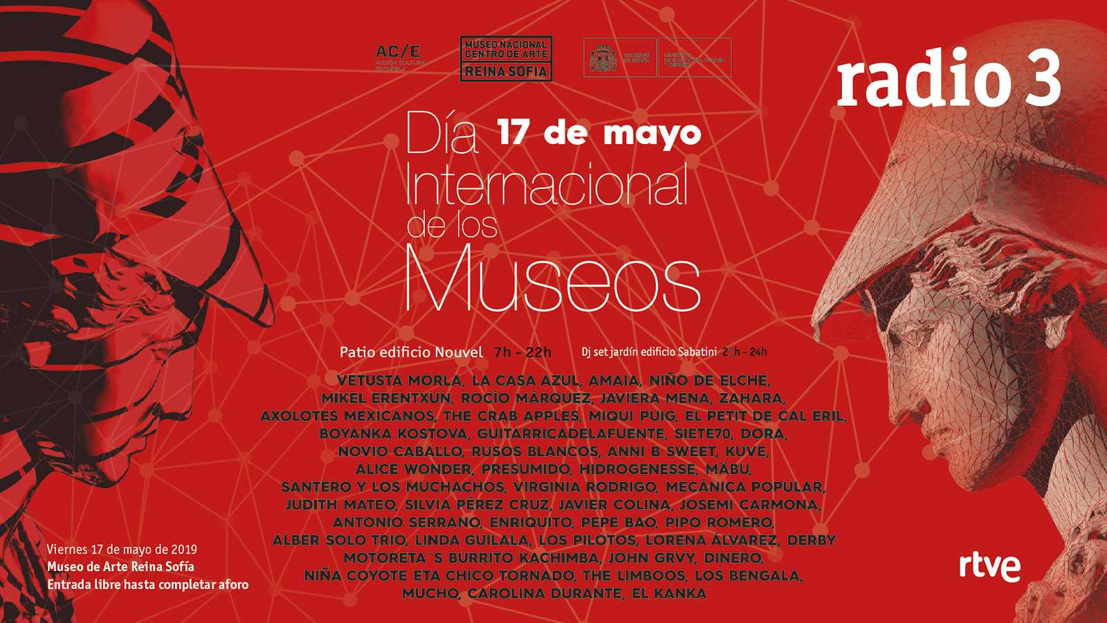 Radio 3 se une al Día Internacional de los Museos con una gran fiesta de música en directo en el Museo Reina Sofía