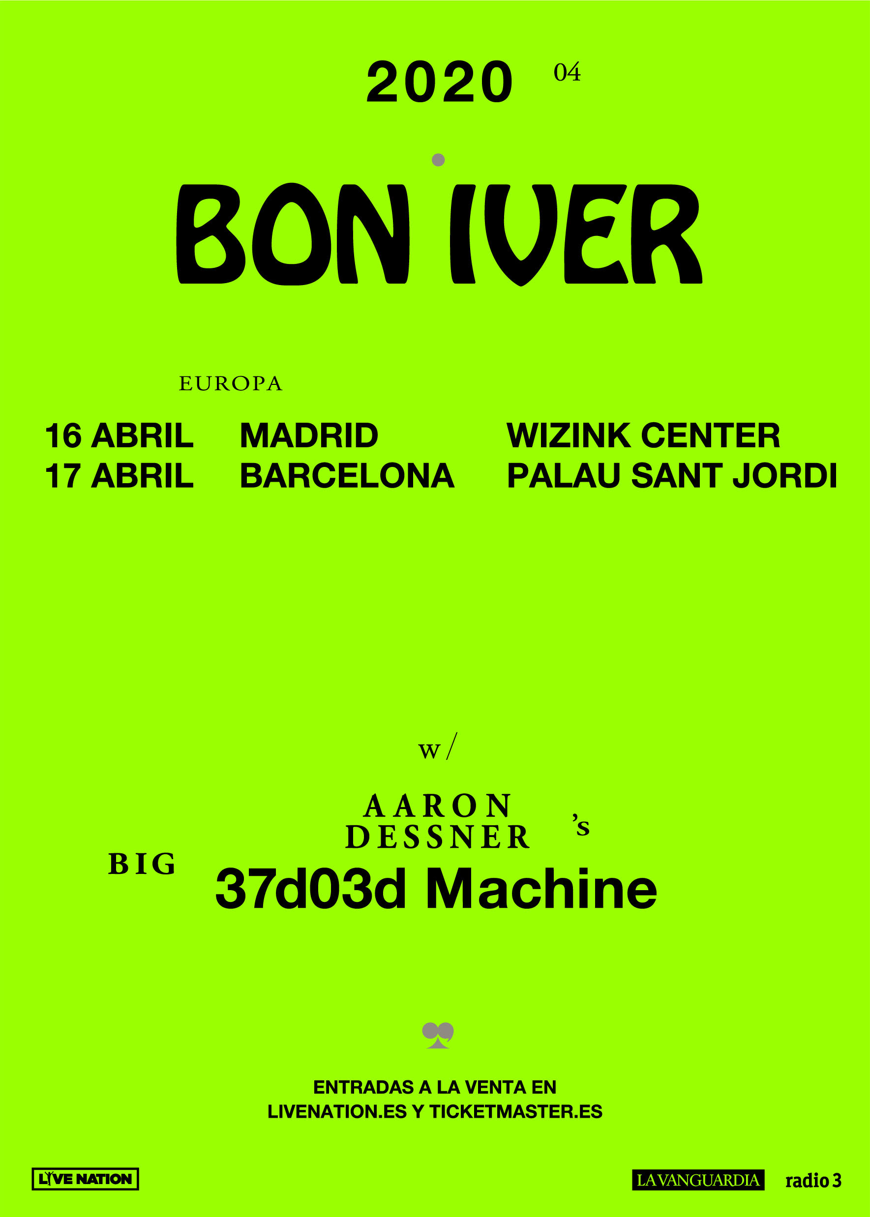 Bon Iver anuncia conciertos en Madrid y Barcelona en Abril de 2020