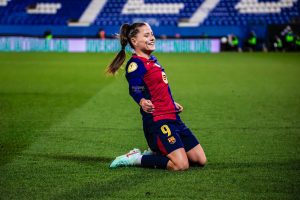 Claudia Pina celebra su gol - FC Barcelona Femenino